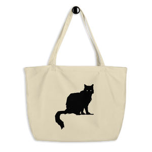 Black Cat - Large organic tote bag - Hannah Healy