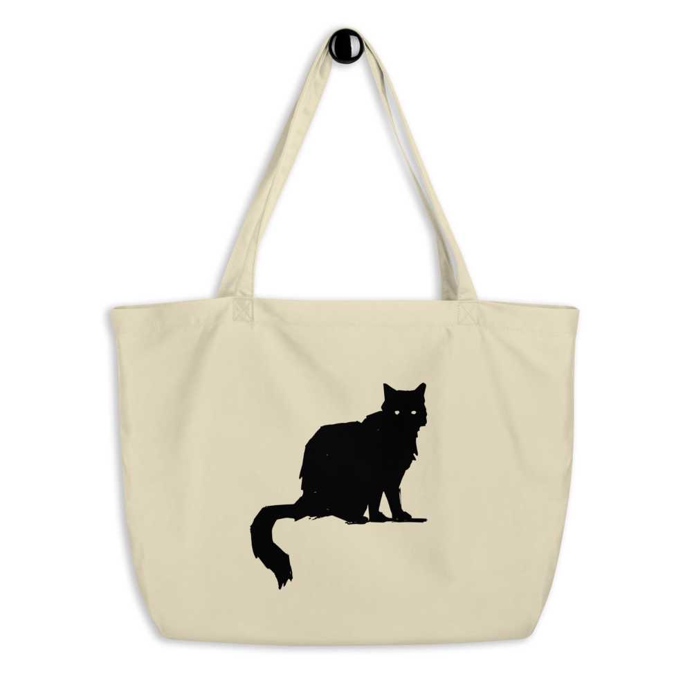 Black Cat - Large organic tote bag - Hannah Healy